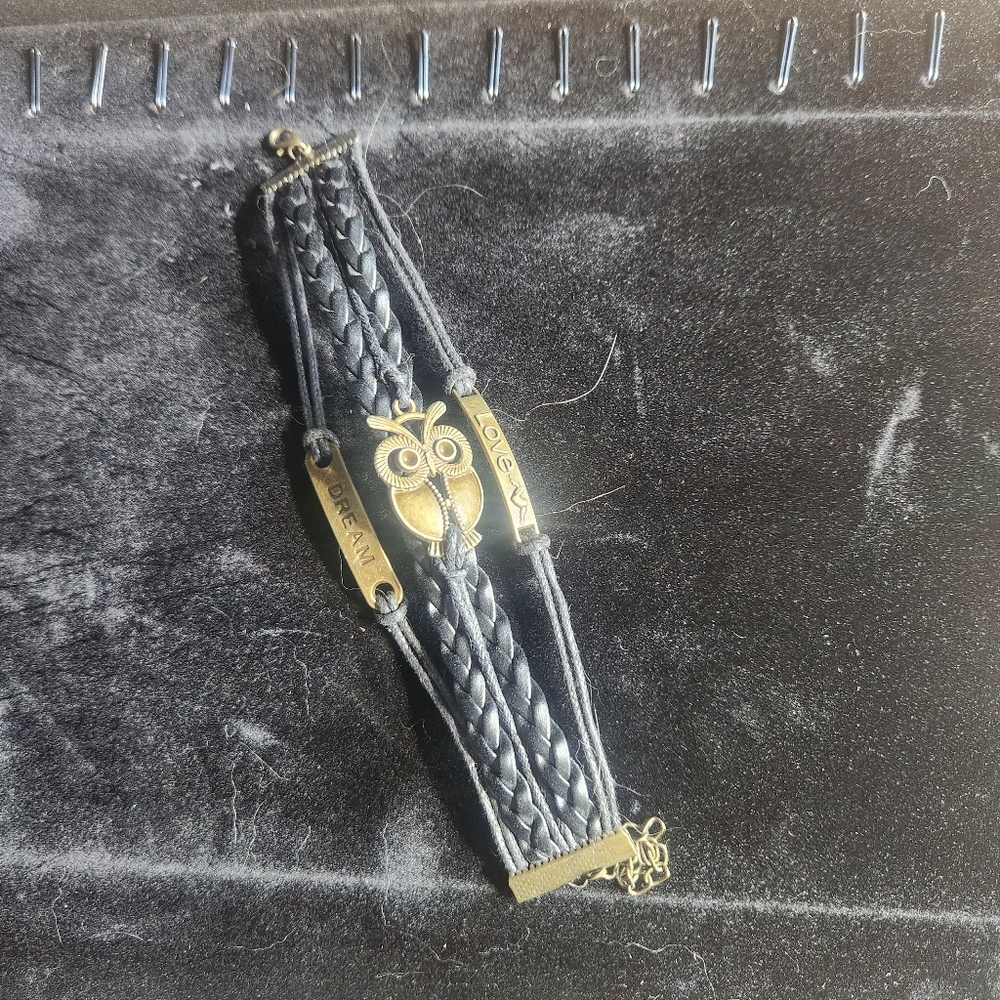 Leather Owl Bracelet